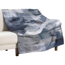 Abstracte plaid in marineblauw/grijs, 30x40 inch