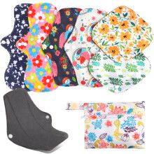 Reusable Menstrual Pads Set Breathable with Wings 6 pcs