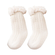 Baby Toddler Socks Thick Wool Lamb Velvet Beige
