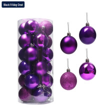 Christmas Balls Purple 1.57 Inch 24 Pieces