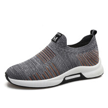 Tênis casual masculino em mesh com calcanhar embutido, cinza, tamanho único