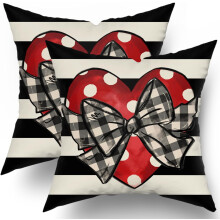 Valentinstag-Kissenbezüge, 40 x 40 cm, 2er-Set, Polka Dots