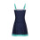 Zweiteiliger Tankini mit hohem Bund, einfarbig blau 8