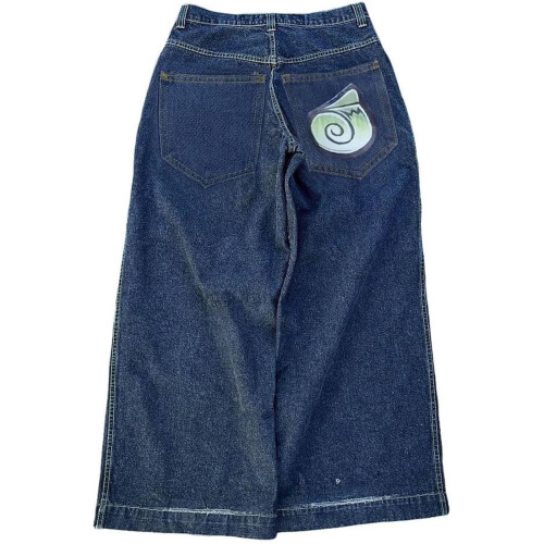 Ανδρικό τζιν παντελόνι Baggy σε μπλε χρώμα με ψηλή μέση και φαρδιά μπατζάκια σε
