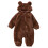 Macacão infantil de neve, quentinho, com capuz e orelhas de urso. 1
