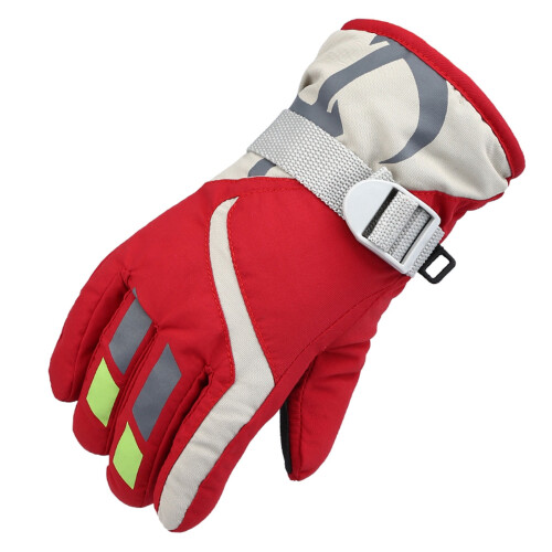Kinder-Skihandschuhe, wasserdicht, winddicht, warm, rot