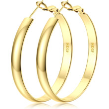 14-karätige Goldcreolen für Damen, 50 mm, 60 mm, 70 mm