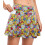 Saia-calça de golfe feminina com bolsos e shorts internos, amarela. 1