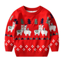 Pull de Noël en tricot avec un élan pour enfants de 2 à 7 ans