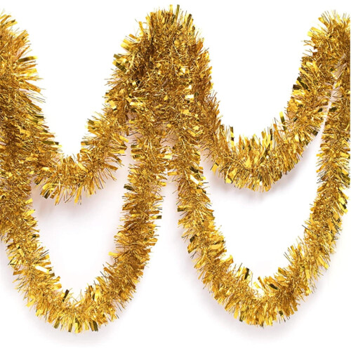 Goldene Lametta-Girlande, 10 m (1 Packung)