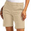 Bermudashorts for dame, khaki, twill, ensfarget L 1