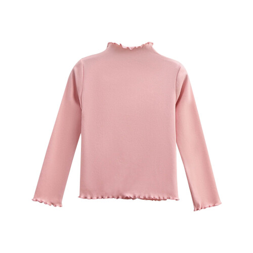 Pull uni à manches longues pour filles - Base douce et épaisse