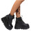 Women's Black Goth Ankle Boots with Bat Wing Buckles 1 Pair 4