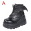 Women's Black Goth Ankle Boots with Bat Wing Buckles 1 Pair 5