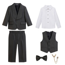 Ensemble de costume rayé pour garçon, gris foncé, 2-3 ans