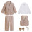 Ensemble costume rayé kaki pour garçon, 4-5 ans 1