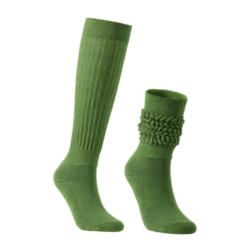Men's Wool Thermal Socks Medium High Tube Green One Size 2