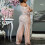 Rosa kveldsjumpsuit med bare skuldre til dame 5