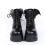 Women's Black Goth Ankle Boots with Bat Wing Buckles 1 Pair 7