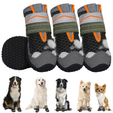 Bottes respirantes pour chien Autowt avec bande réfléchissante (lot de 4)