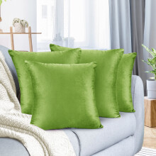 Kvadratiskt örngott i sammet, 45x45 cm, trädgårdsgrönt, 4-pack