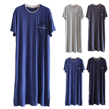Atmungsaktiver Herren-Bademantel mit kurzen Ärmeln, marineblau, XL