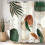 Boho-Duschvorhang, abstrakt, Polyester, 122 x 178 cm, Grün/Braun 1