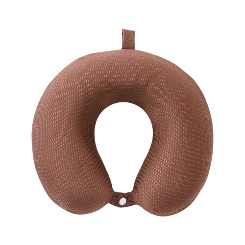 U-shaped memory foam travel pillow with cooling ice silk 1