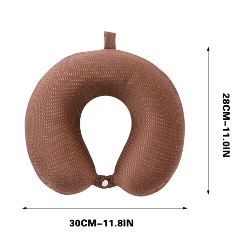 U-shaped memory foam travel pillow with cooling ice silk 2