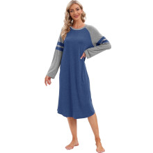 Camicia da notte da donna con maniche raglan e scollo rotondo, ultra morbida
