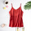 Camisola feminina de cetim sem mangas com decote em V 1