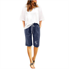 Dames sportshorts met zakken, marineblauw, maat XXL