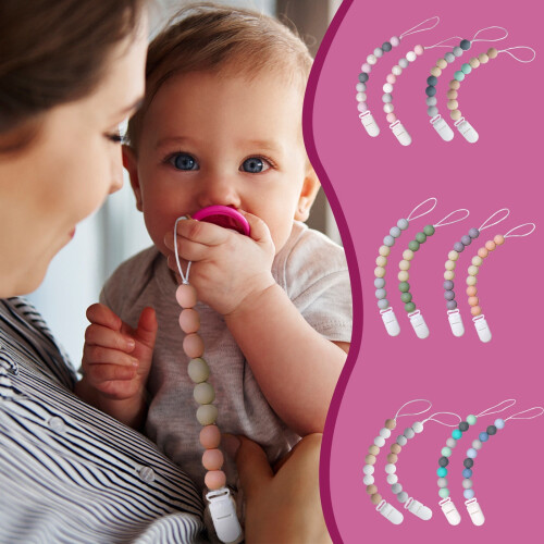 Pacifier Clips Silicone Anti-Fall Chain 24cm 2 pcs 2
