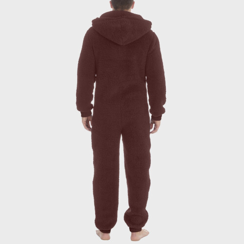 Herrpyjamas i fleece med huva, vinter 1
