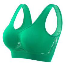 Sutiã esportivo sem costura e sem aro Lulshou para mulheres, verde, tamanho P
