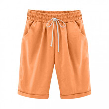 Damen-Shorts aus Baumwoll-Leinen mit tiefen Taschen, Größe 18
