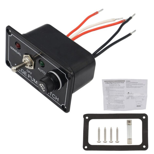 Modification  Panel 12V5A Rocker  Panel with Indicator Light MANUAL-OFF-AUT for Car Boat Marine RV