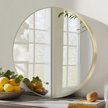 EDX round wall mirror 36 inch gold aluminum alloy