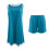 Damen Sommer Freizeit Shorts Set Himmelblau L 4