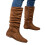 Botas femininas de camurça marrom com pregas, estilo britânico, tamanho 6,5. 5
