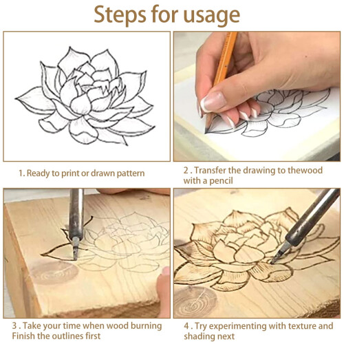 Wood Burning Tip Copper Alphabet Set 28 or 56 pcs 1