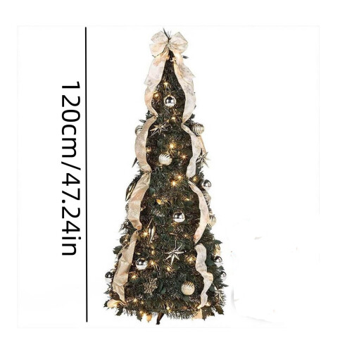 XEOVHV pre-lit Christmas tree 4 ft green silver with warm 2
