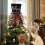 Christmas Tree Topper Fabric Top Hat Red Black Buffalo Plaid 5