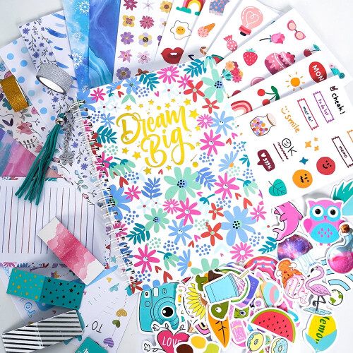 DIY Journal Kit for Teens Blue Scrapbook Diary Set 2