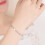 Crystal Heart Charm Bracelet 925 Sterling Silver 7