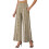Calça palazzo feminina de cintura alta, com tecido elástico e bolsos. 3