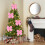 Velvet Christmas Tree Bow Decoration Pink 2