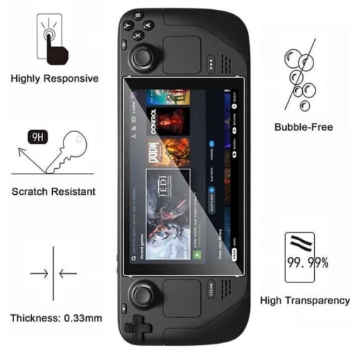 Steam Deck tempered glass screen protector pack of 2 2