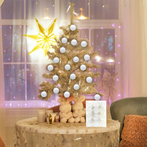 Christmas Tree Ball Ornaments White 30mm 24 Pcs 2