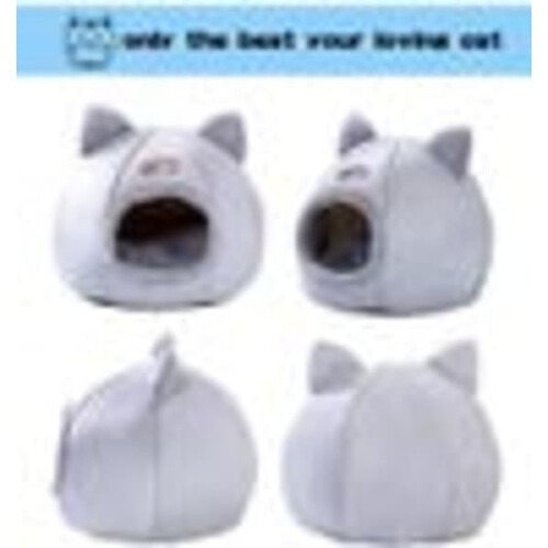 Cat Cave Bed with Removable Pillow for Small to Medium Cats 1